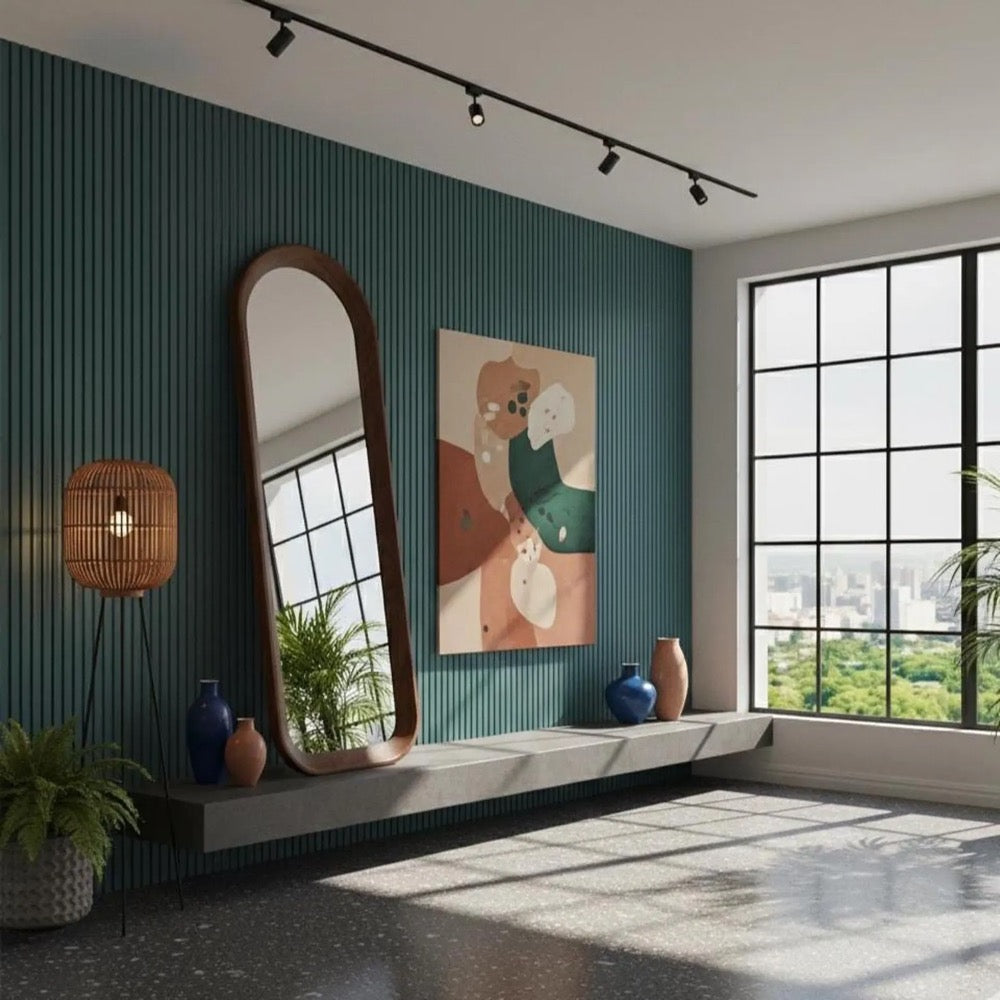 Walnut Full Length Mirror - Walnut Modern Standing Mirror - Handmade Walnut Decorative Mirror - Wooden